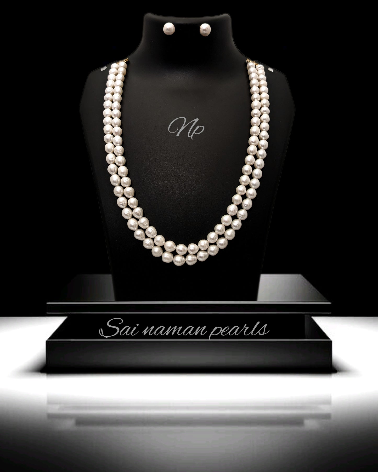 OVAL PEARL 2 LINE MALA ( 7-8MM)