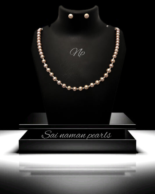PINK ROUND PEARL MALA