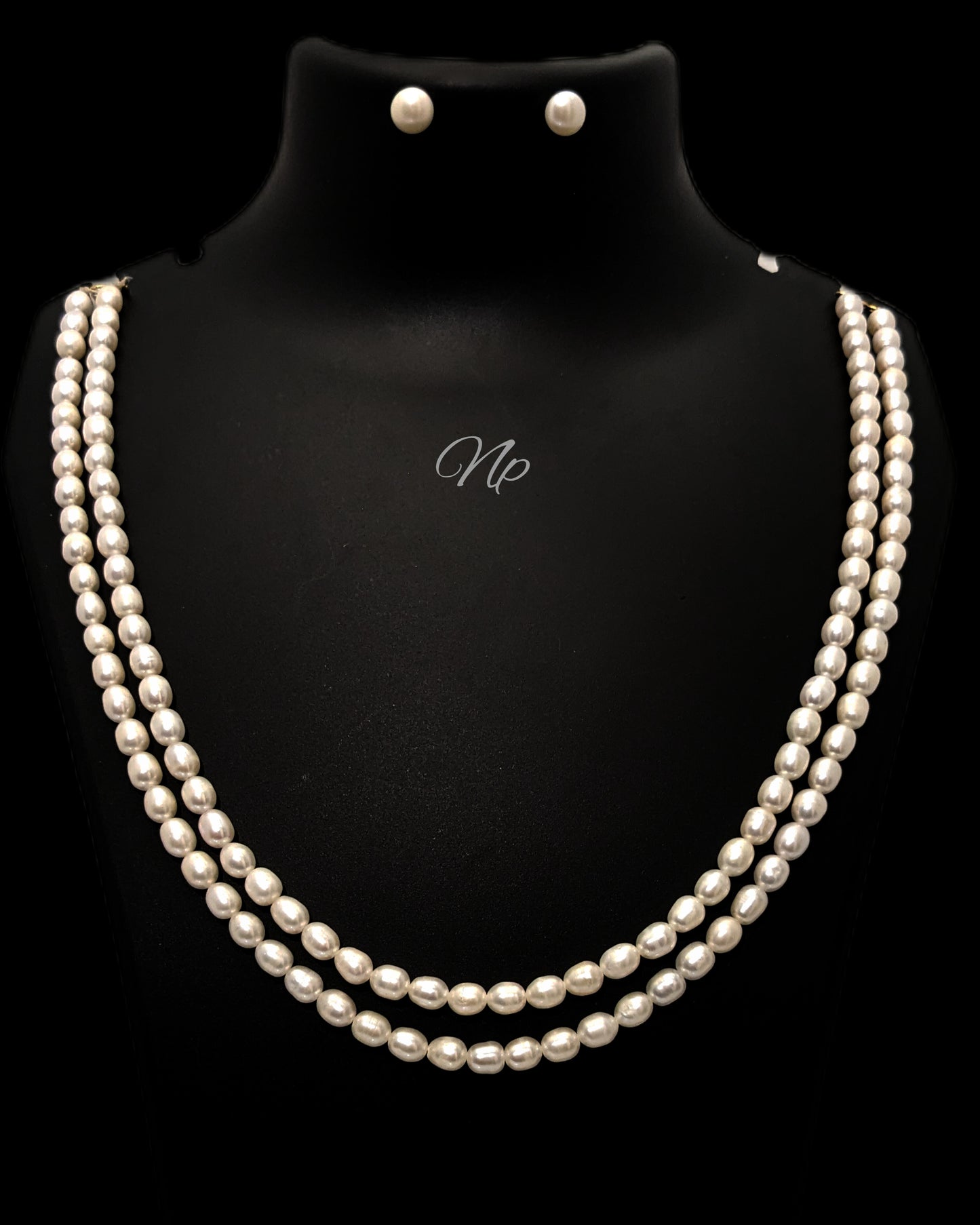 2 LINES OVAL PEARL MALA