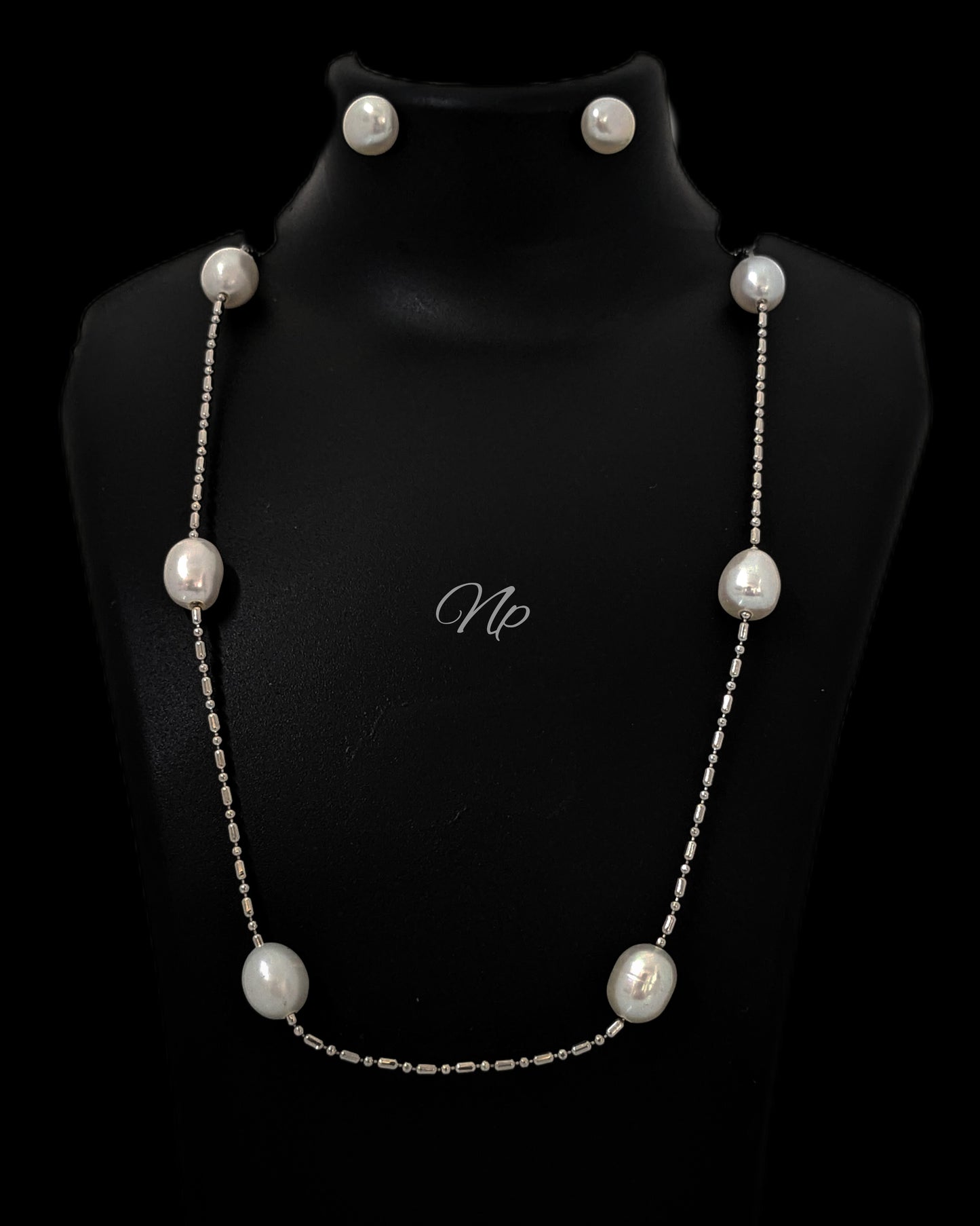 S SILVER 9 PEARLS MALA