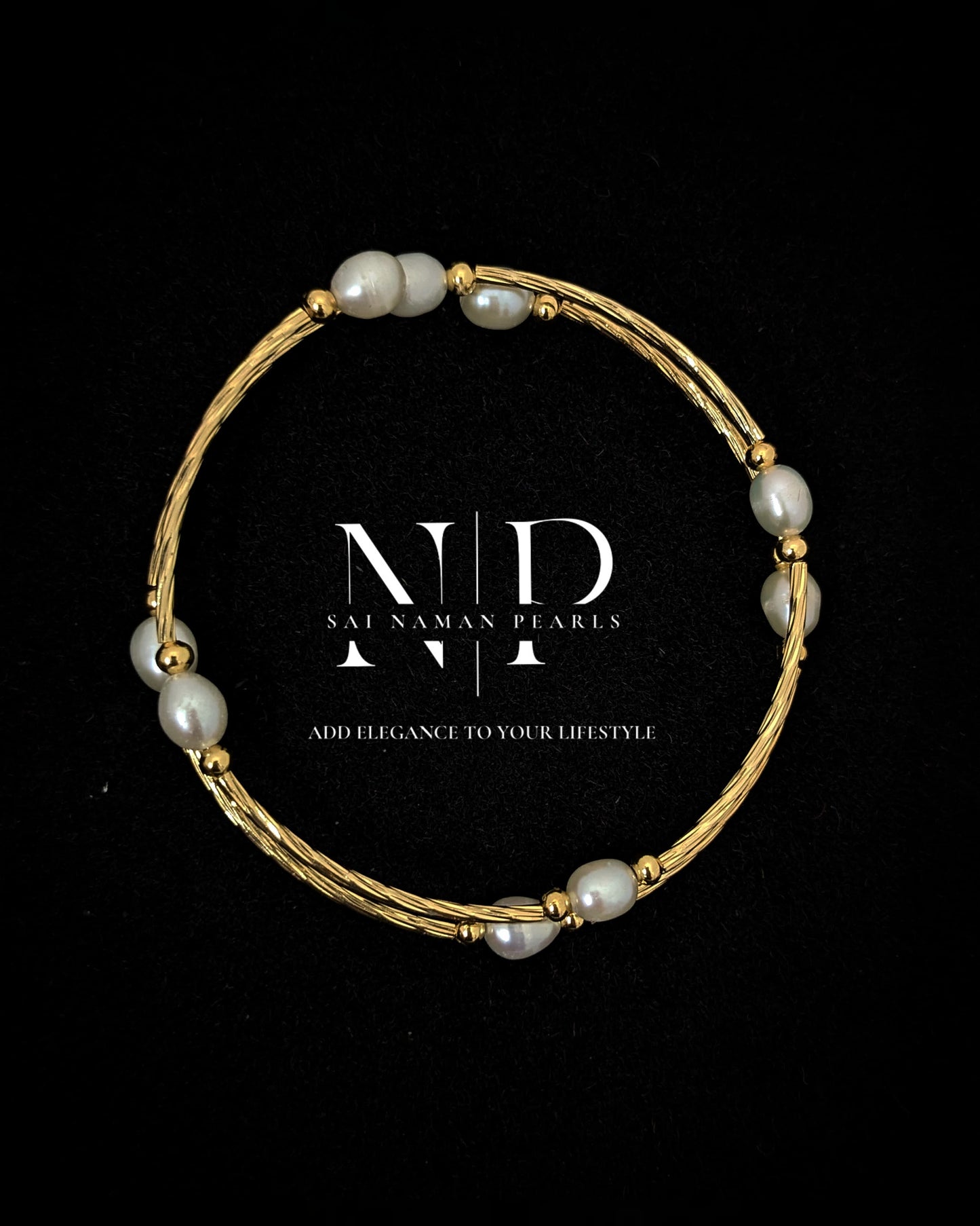 PEARL SPRING GOLD PLATED S.SILVER BRACELET.