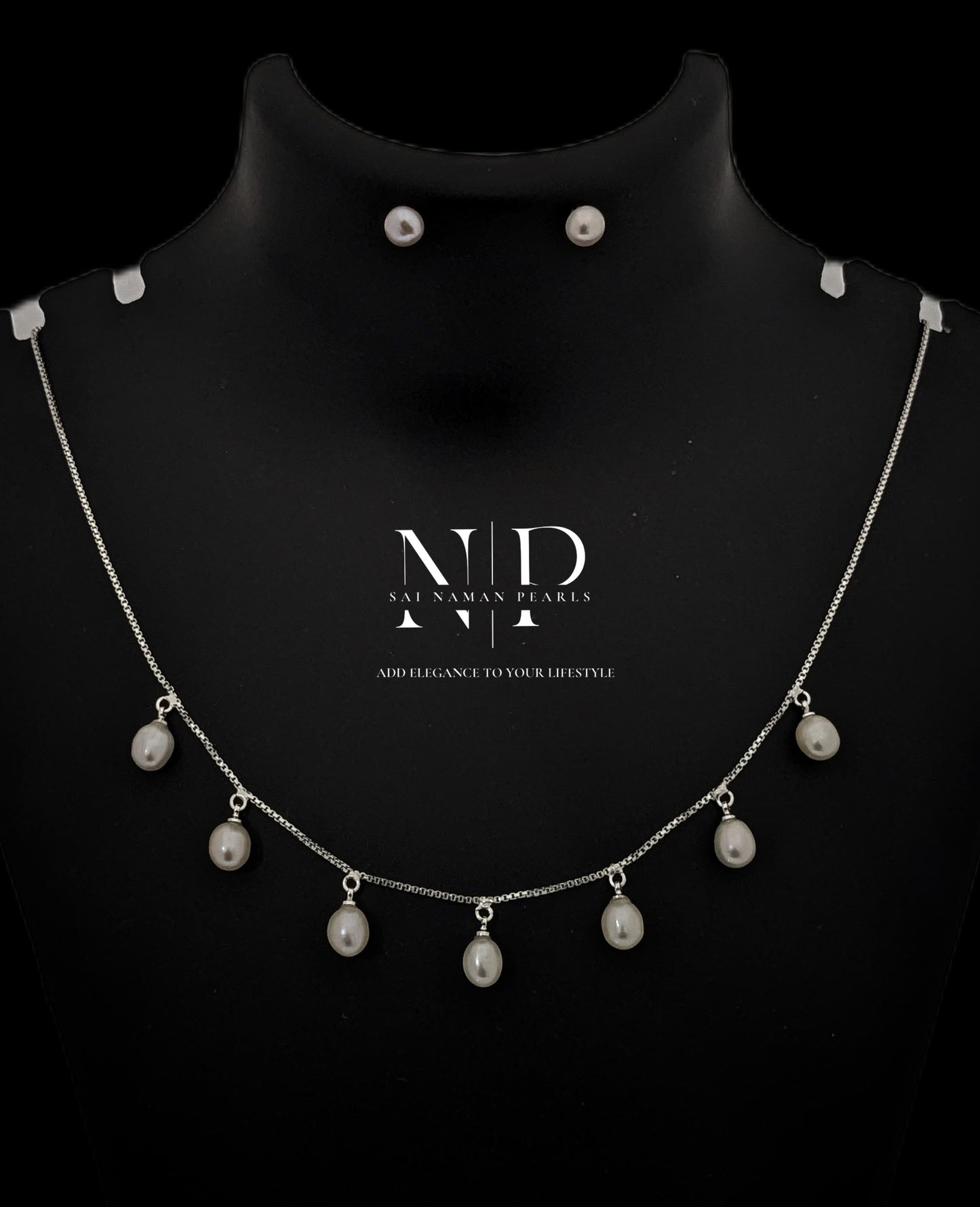 CLASSIC S.SILVER DROP PEARL CHAIN
